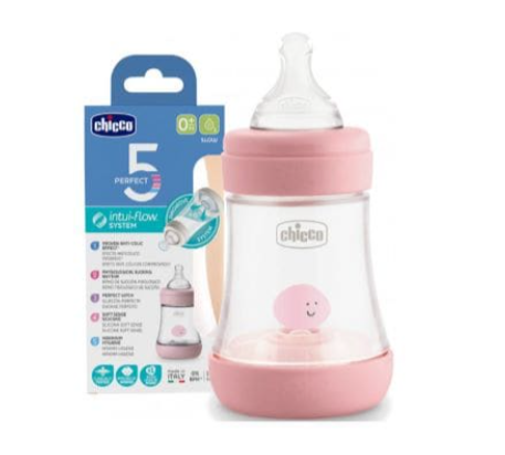 Biberon Plastique Chicco Rose 150ml 1 Biberon Plastique Chicco Rose 150ml