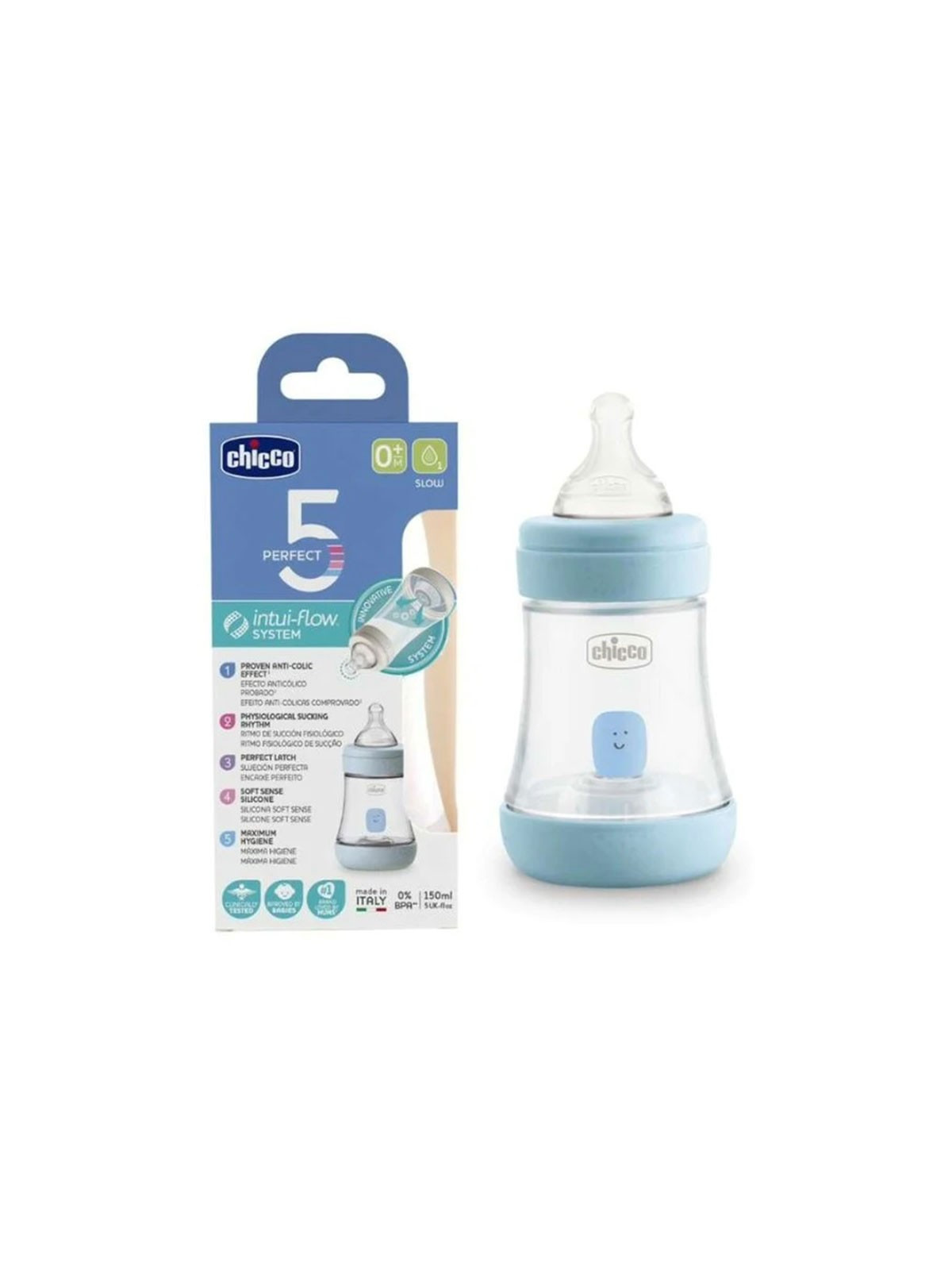 CHICCO BIB PLAS PERFECT5 150ML BOY 1 CHICCO BIB PLAS PERFECT5 150ML BOY