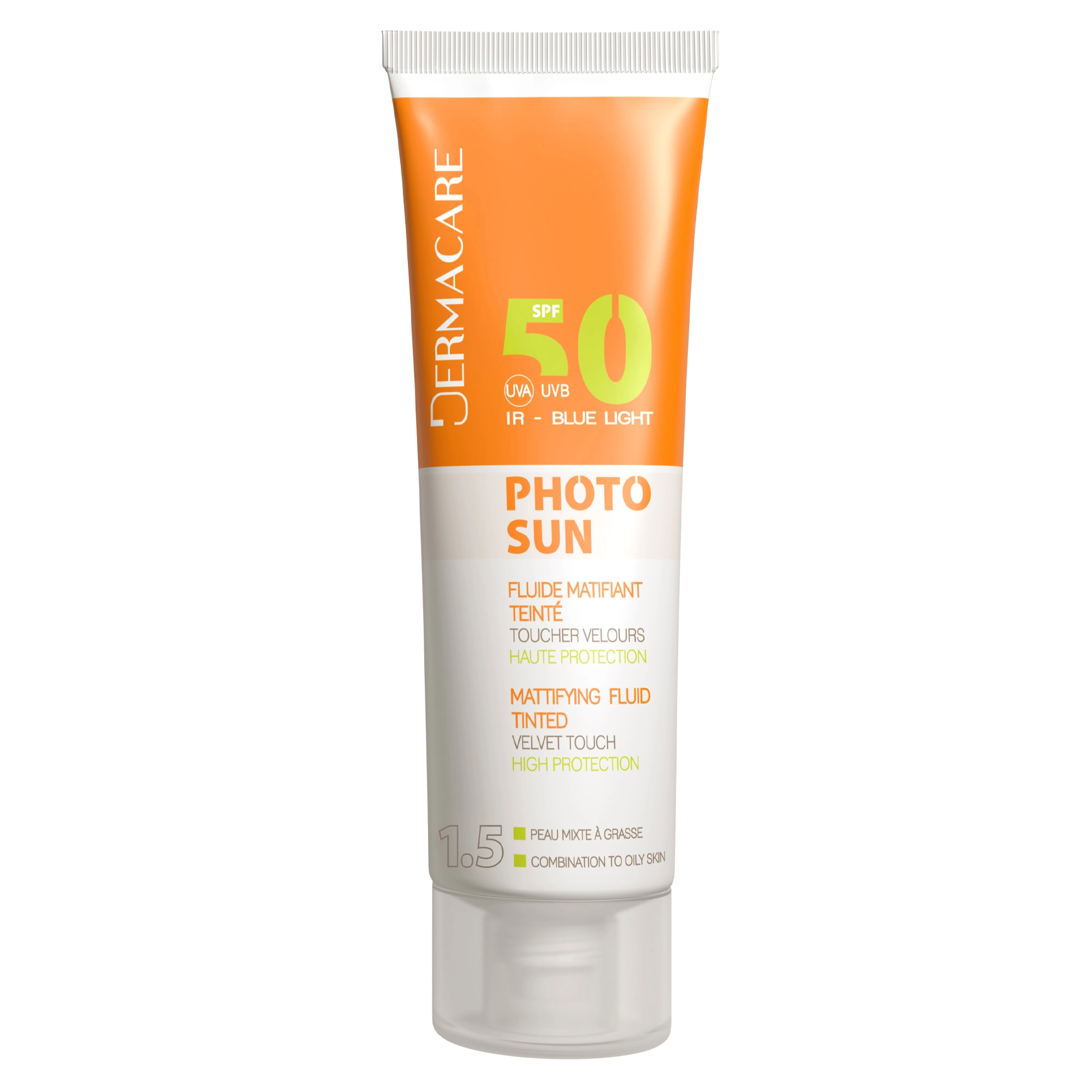 DERMACARE PHOTOSUN FLUIDE MATIFIANT TEINTE 1.5 1 DERMACARE PHOTOSUN FLUIDE MATIFIANT TEINTE 1.5
