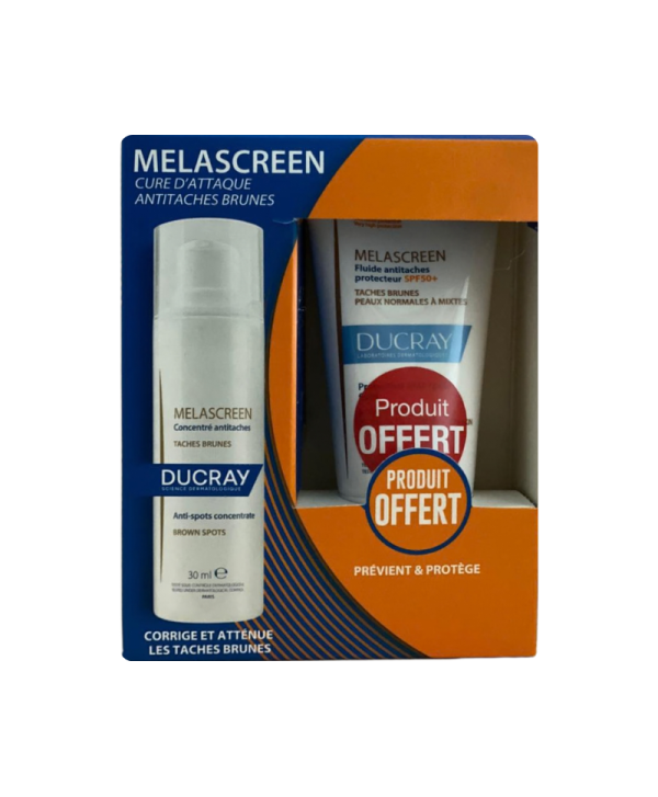 DUCRAY DUO MELASCREEN Concentre antitaches + Fluide Anti Taches SPF50+ 0FFERT 1 DUCRAY DUO MELASCREEN Concentre antitaches + Fluide Anti Taches SPF50+ 0FFERT