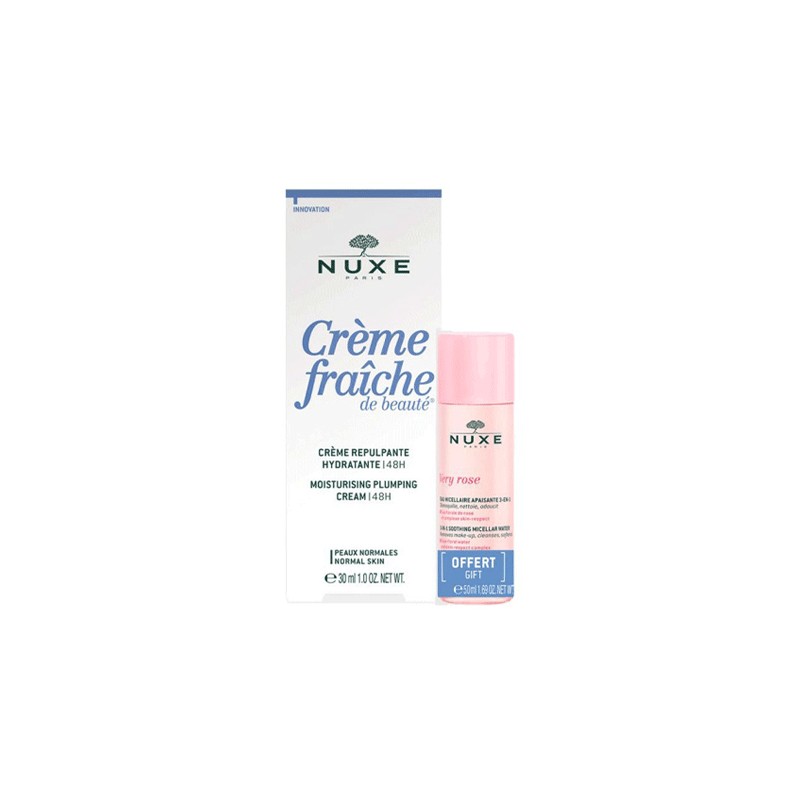 NUXE PACK Crème Fraîche de Beauté Repulpante hydratante + VERY ROSE Eau Micellaire 50ML OFFERTE 1 NUXE PACK Crème Fraîche de Beauté Repulpante hydratante + VERY ROSE Eau Micellaire 50ML OFFERTE