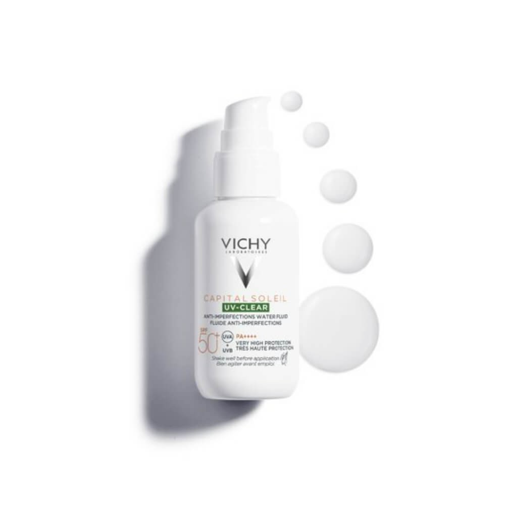 VICHY CAPITAL SOLEIL UV CLEAR FLUIDE ANTI IMPERFECTIONS SPF50+ 1 VICHY CAPITAL SOLEIL UV CLEAR FLUIDE ANTI IMPERFECTIONS SPF50+