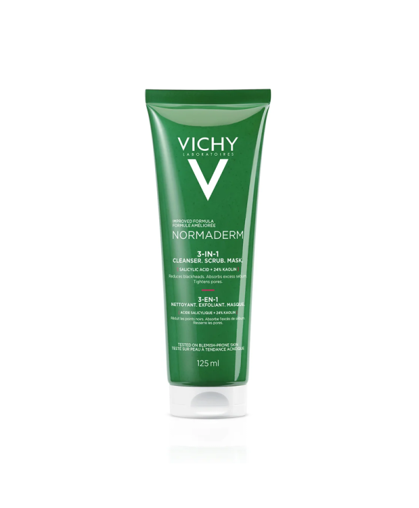 VICHY NORMADERM 3 EN 1 EXFOLIANT + NETTOYANT + MASQUE 125ML 1 VICHY NORMADERM 3 EN 1 EXFOLIANT + NETTOYANT + MASQUE 125ML