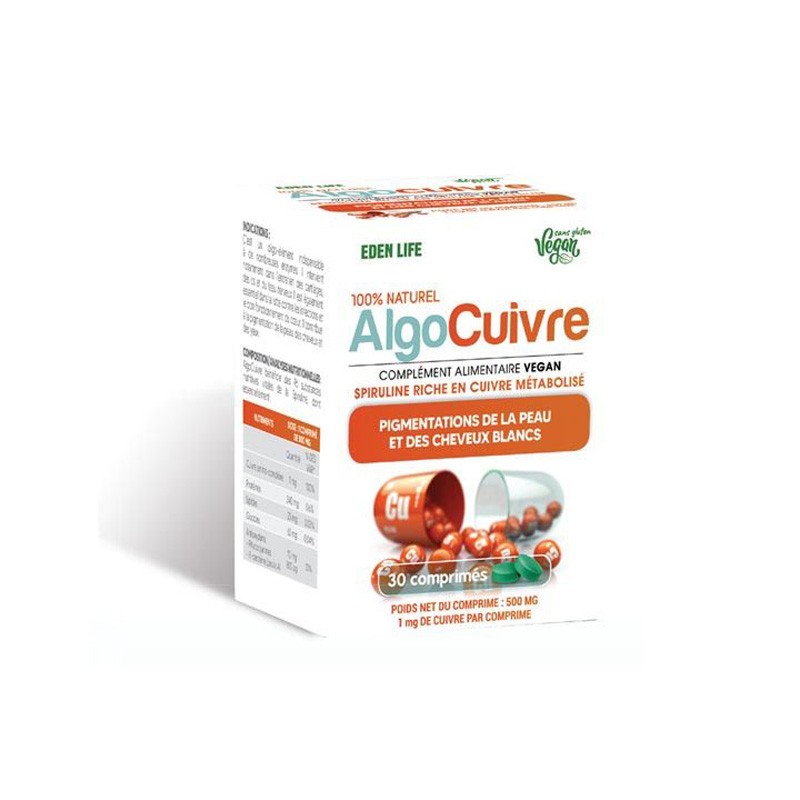 Eden Life Algo Cuivre 30 comprimés 1 Eden Life Algo Cuivre 30 comprimés